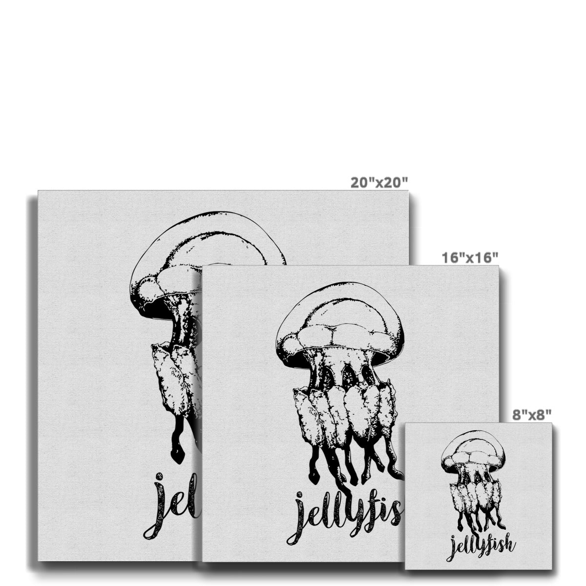 AQUA B&W - 02 - Jellyfish - Eco Canvas