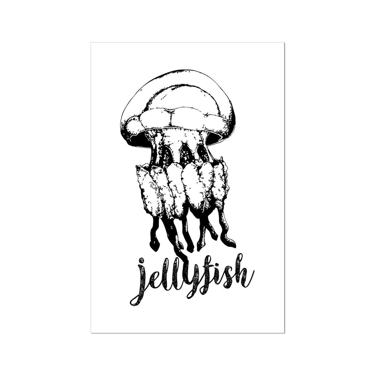 AQUA B&W - 02 - Jellyfish - Rolled Eco Canvas