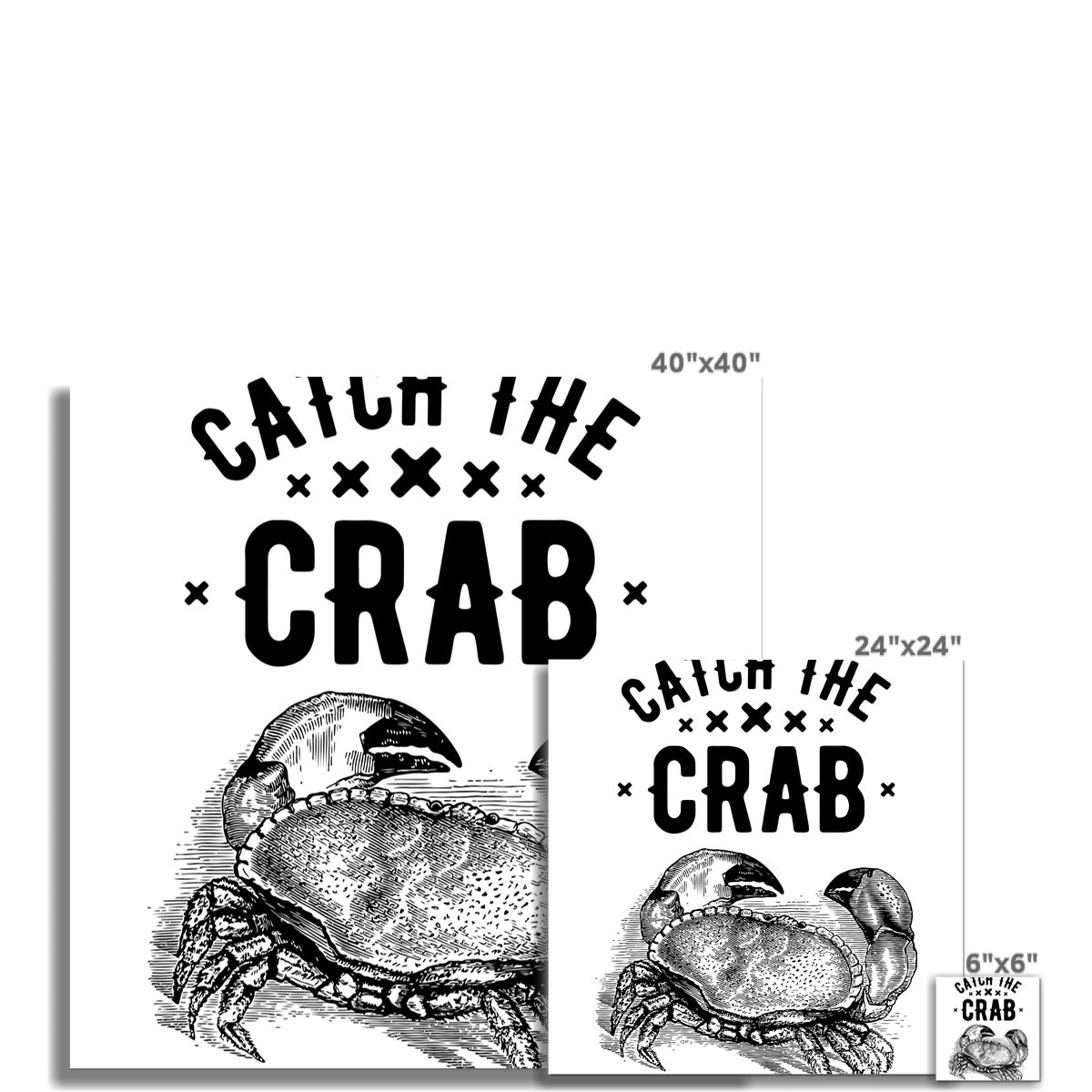 AQUA B&amp;W – 07 – Catch the Crab – Wall Art Poster