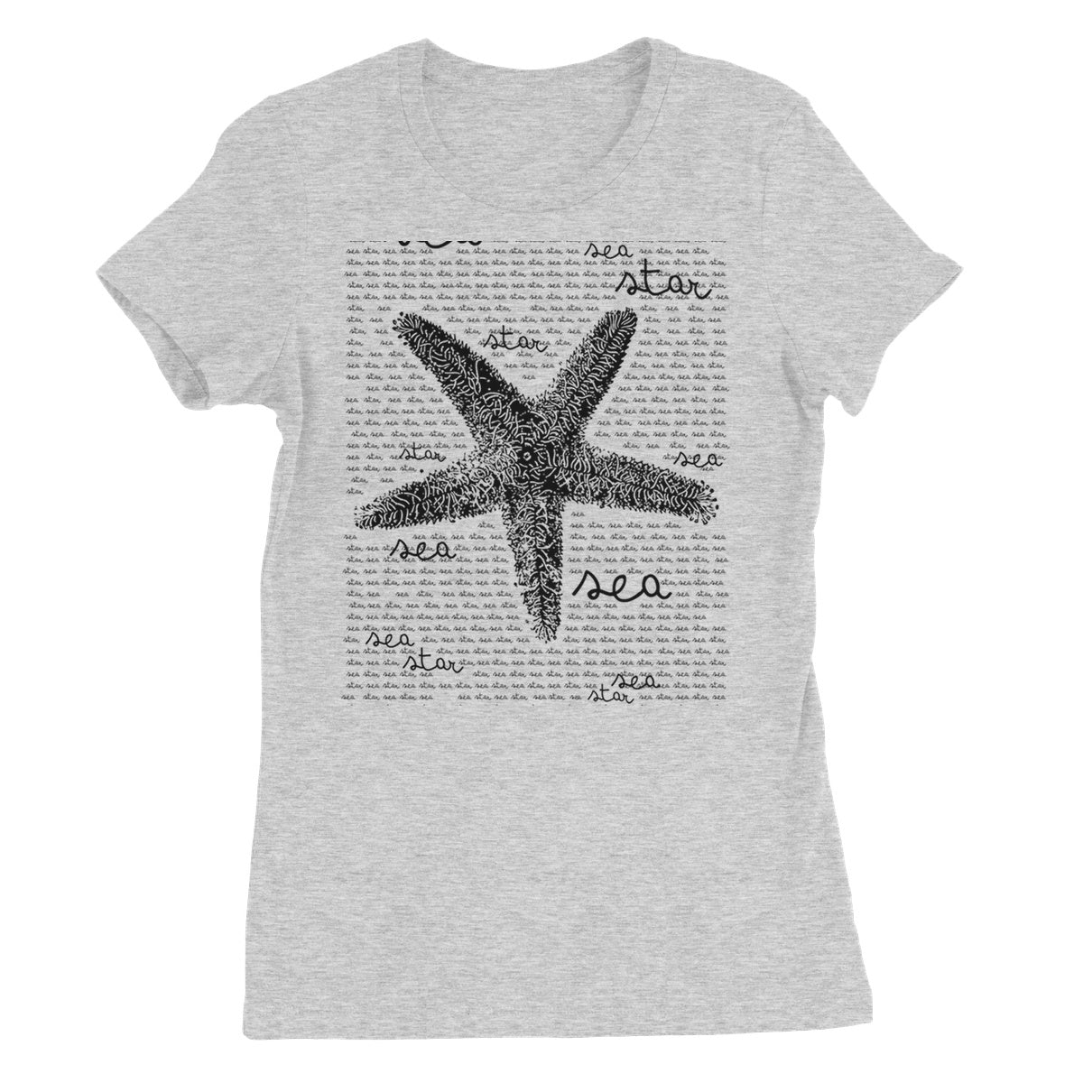 AQUA B&amp;W - 08 - Sea Star - Feines Jersey-T-Shirt für Frauen