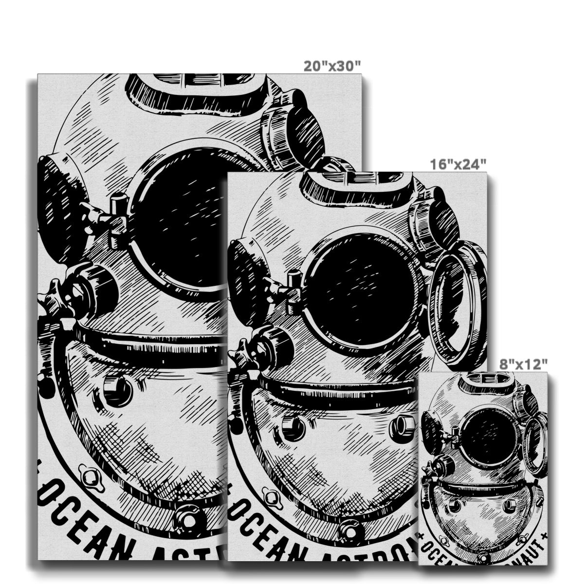 AQUA B&W - 05 - Ocean astronaut - Eco Canvas