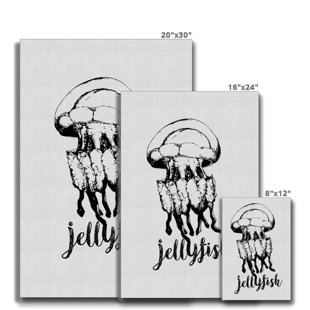 AQUA B&W - 02 - Jellyfish - Eco Canvas