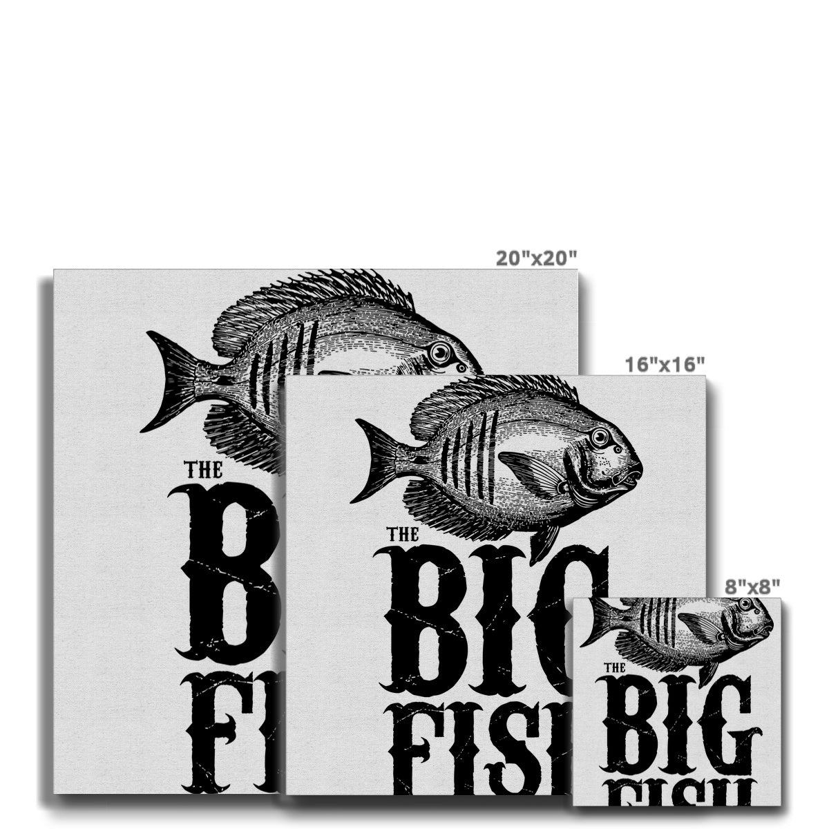 AQUA B&amp;W - 01 - Big Fish - Öko-Leinwand