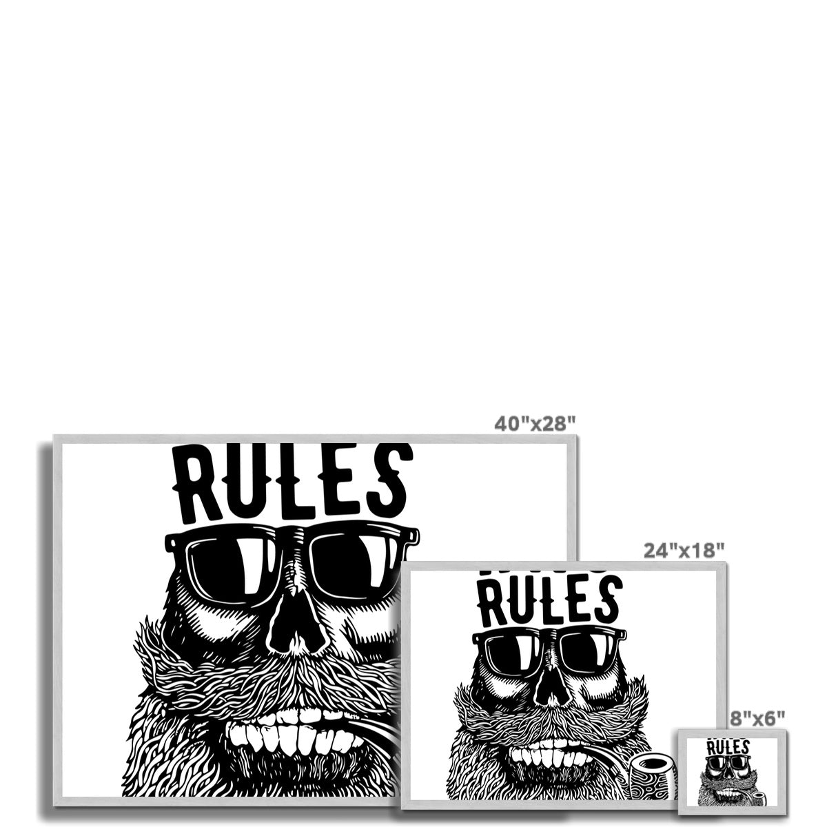 AQUA B&amp;W - 04 - No Rules - Antiker gerahmter Druck