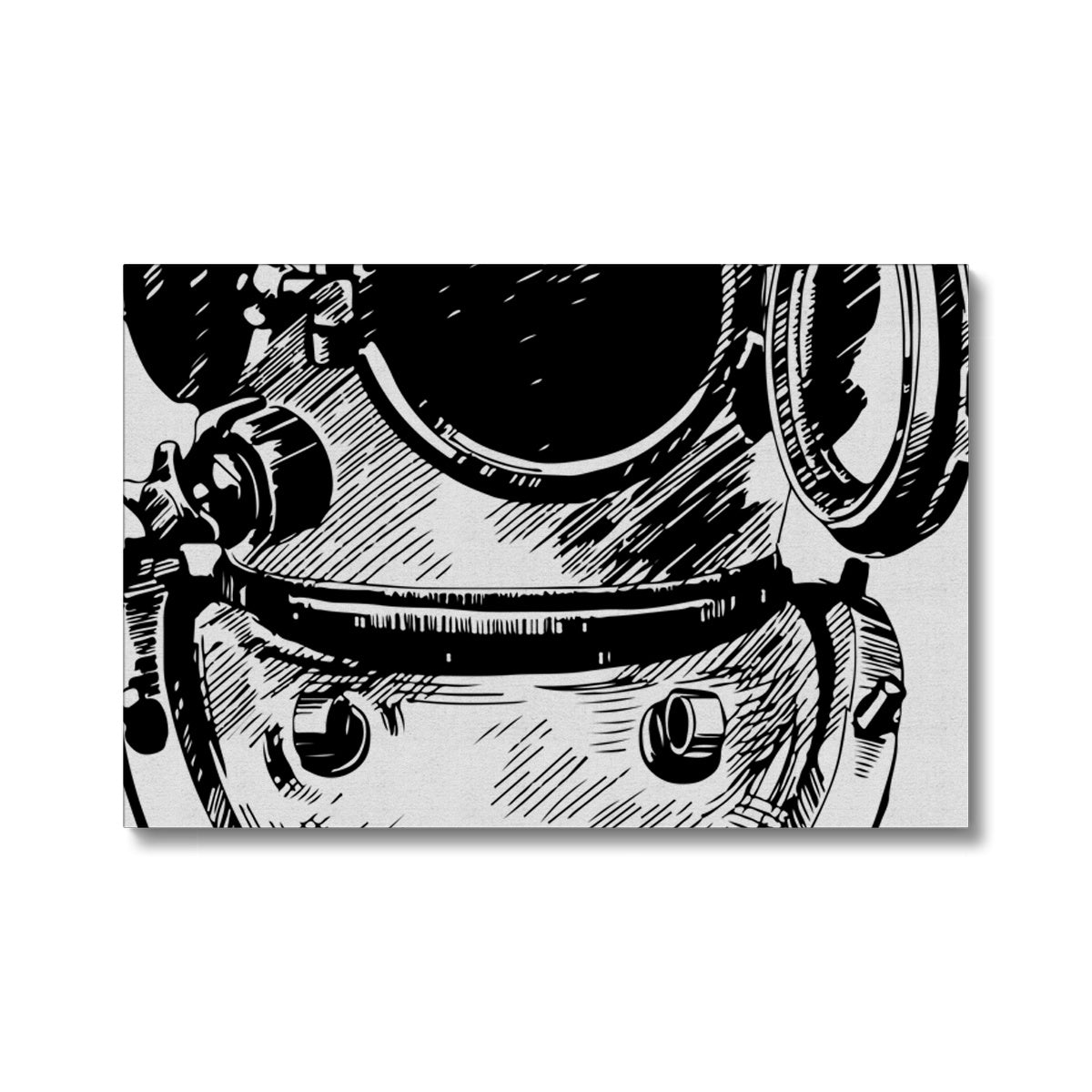 AQUA B&amp;W - 05 - Ozean-Astronaut - Öko-Leinwand