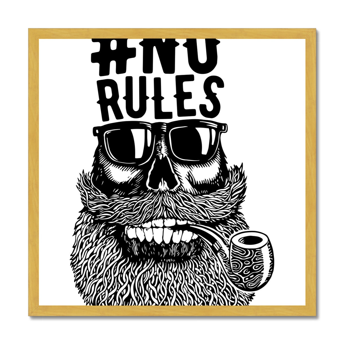 AQUA B&amp;W - 04 - No Rules - Antiker gerahmter Druck