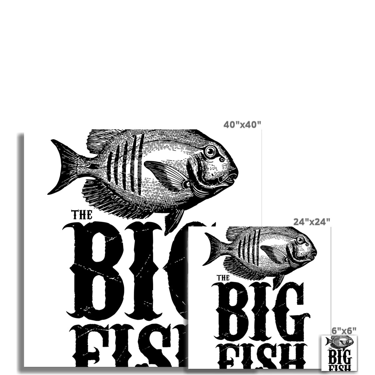 AQUA B&W - 01 -Big Fish - Rolled Eco Canvas