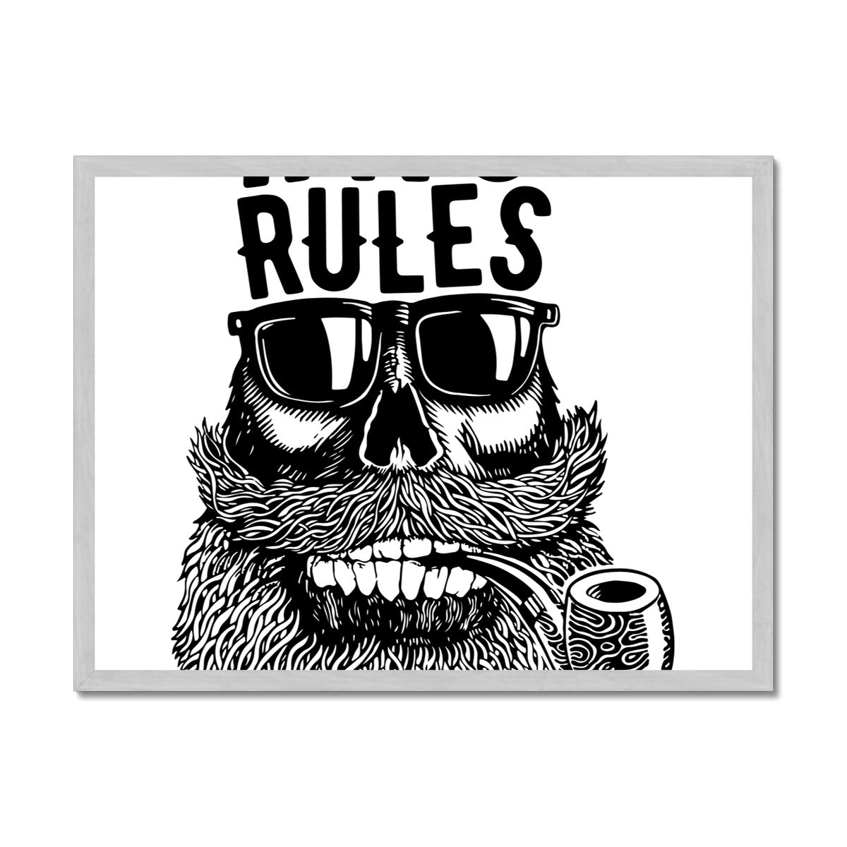 AQUA B&amp;W - 04 - No Rules - Antiker gerahmter Druck