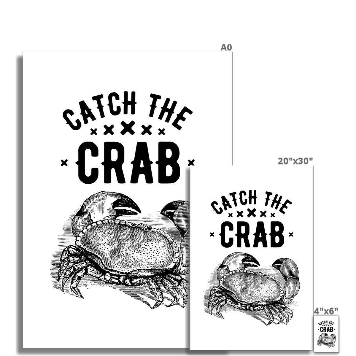 AQUA B&W - 07 - Catch the crab - Rolled Eco Canvas