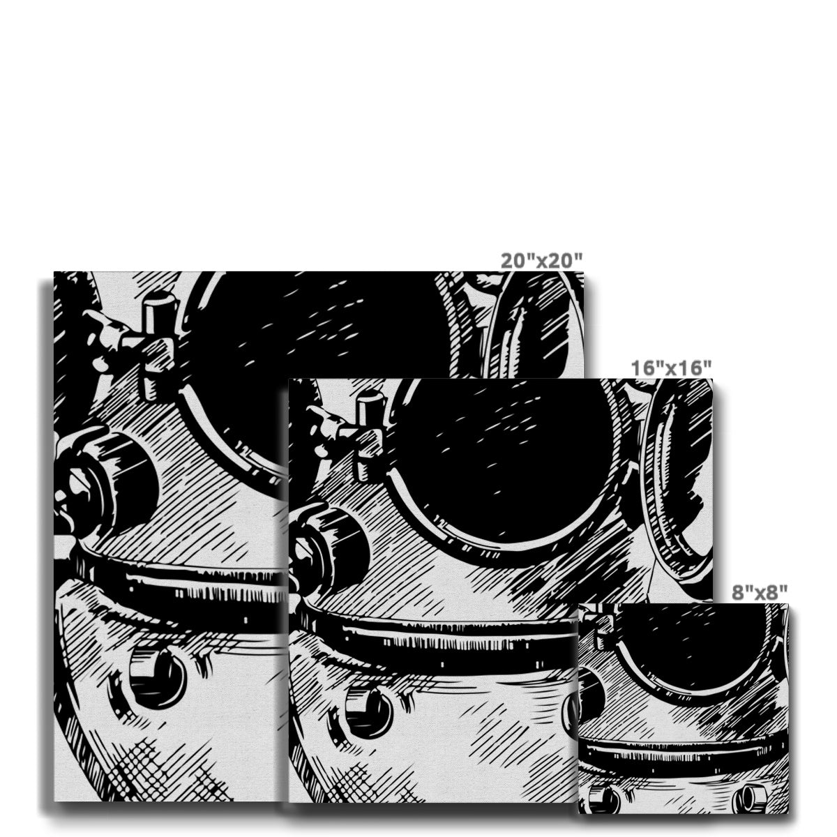 AQUA B&W - 05 - Ocean astronaut - Eco Canvas