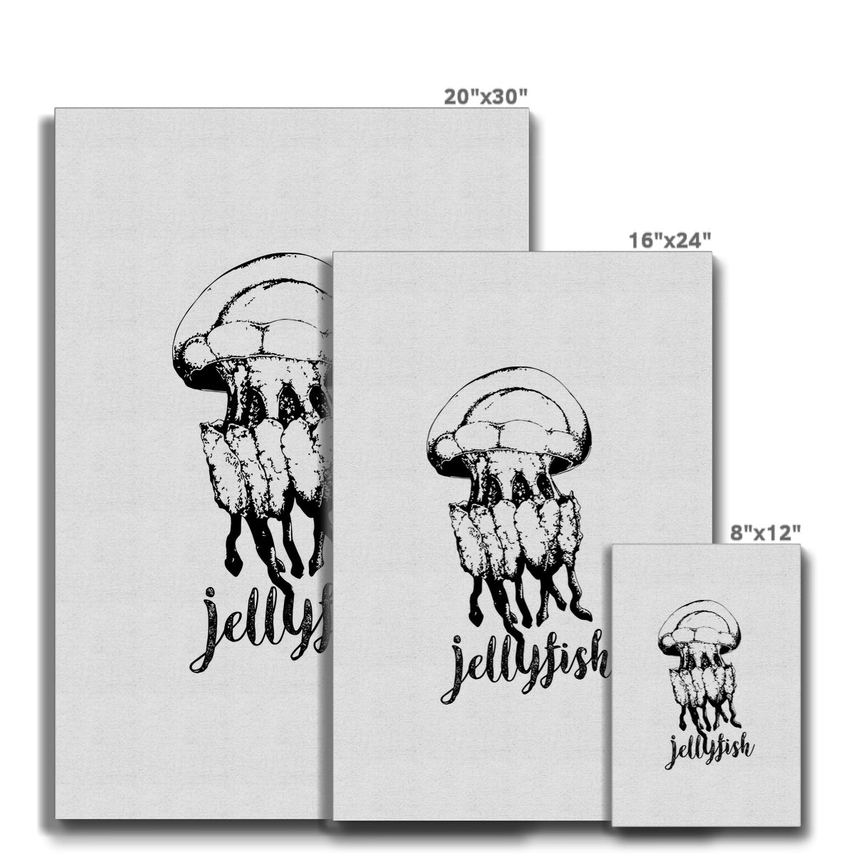 AQUA B&W - 02 - Jellyfish - Eco Canvas