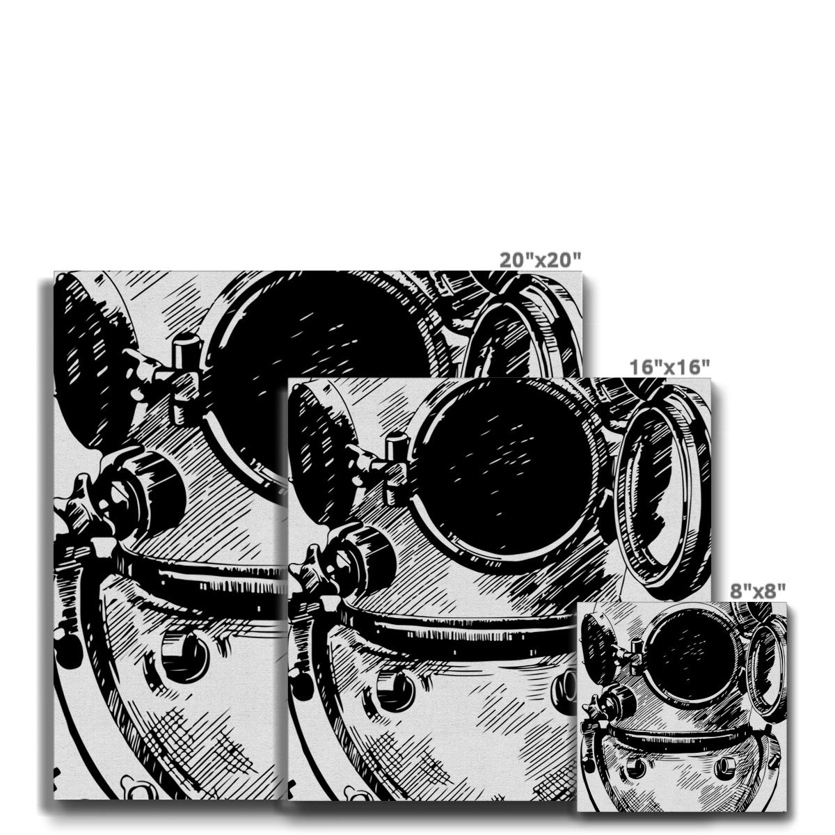 AQUA B&amp;W - 05 - Astronauta oceano - Eco Canvas