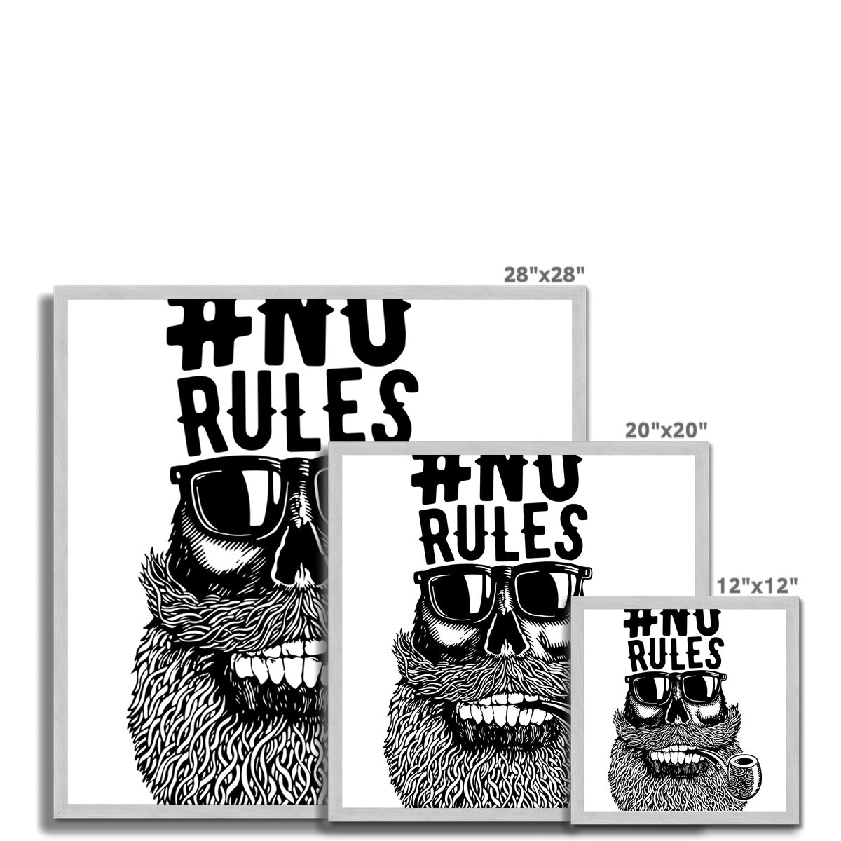 AQUA B&amp;W - 04 - No Rules - Antiker gerahmter Druck