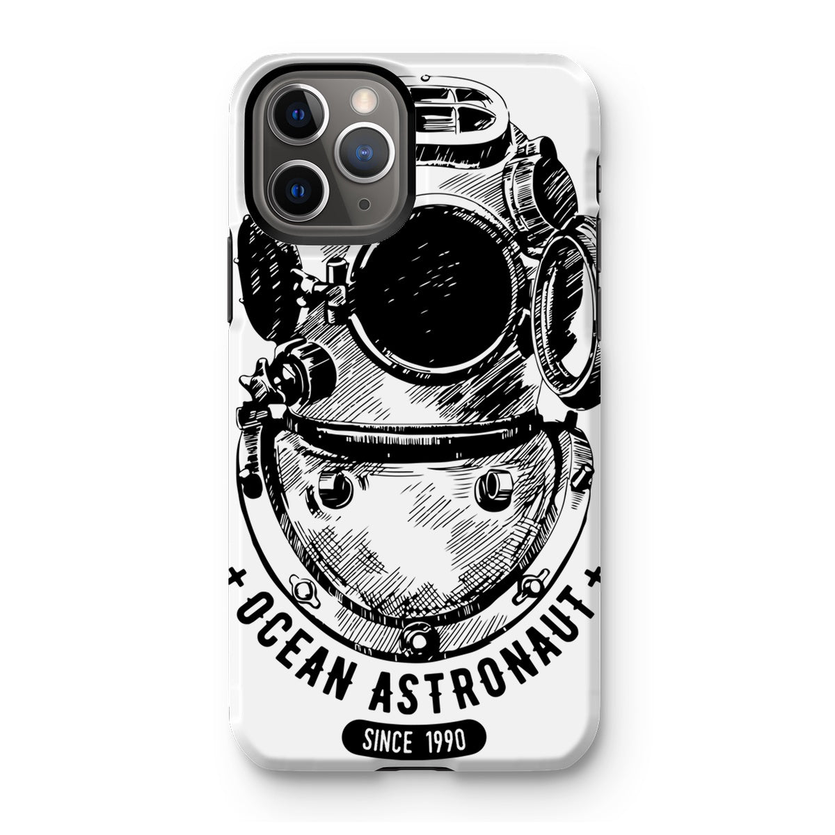 AQUA B&W - 05 - Ocean astronaut - Tough Phone Case