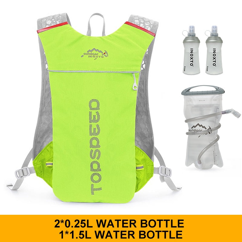 Trailrunning-Rucksack 5L Super Running Trinkweste Tasche Marathonlauf Fahrradrucksack Tasche 250ml weiche Flasche Wasser in Flaschen