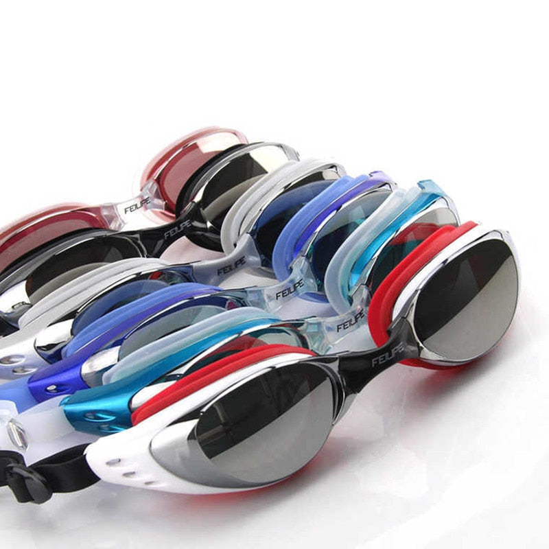 Summer Men Women Electroplate  UV400 Swimming Goggles Waterproof  Eyewear Silicone Anti Fog Water Diving Pool Glasses
