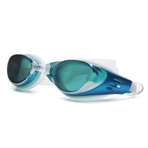 Verão masculino feminino galvaniza uv400 óculos de natação à prova dwaterproof água silicone anti nevoeiro água mergulho piscina óculos