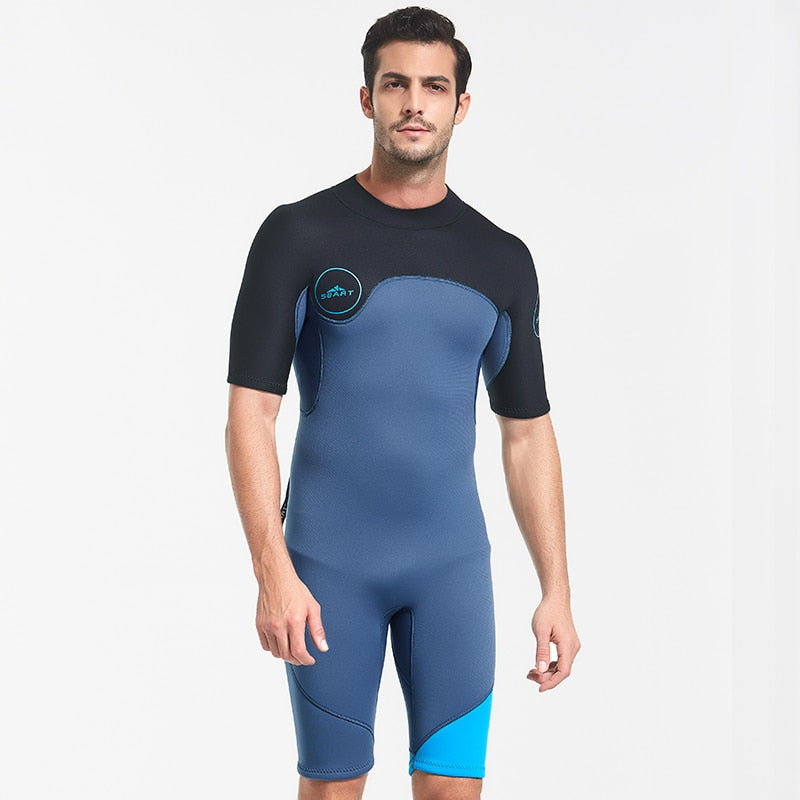 SBART 2MM Neoprenanzug Männer Warmhalten Schwimmen Tauchen Badeanzug Kurzarm Triathlon Neoprenanzug zum Surfen Schnorcheln