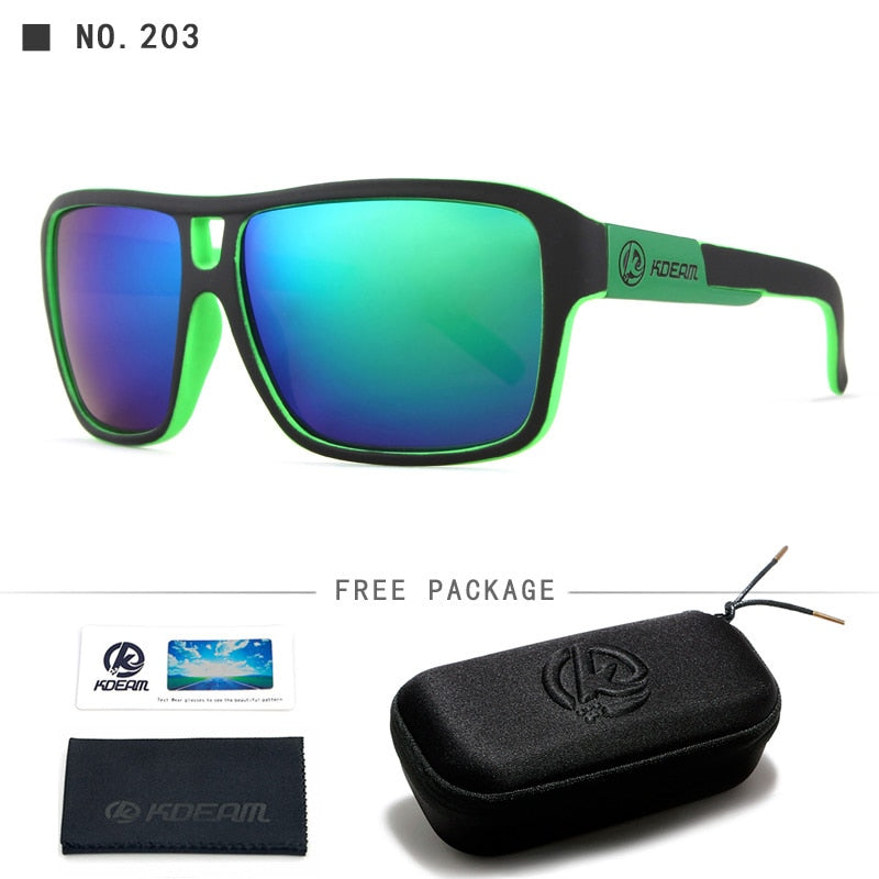 KDEAM Proteja Seus Olhos Óculos de Sol Polarizados Homens Fosco Preto Óculos de Sol Homem Surf Esporte Óculos de Sol Com Pacote KD520