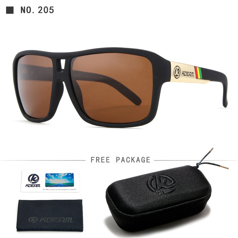 KDEAM Proteja Seus Olhos Óculos de Sol Polarizados Homens Fosco Preto Óculos de Sol Homem Surf Esporte Óculos de Sol Com Pacote KD520