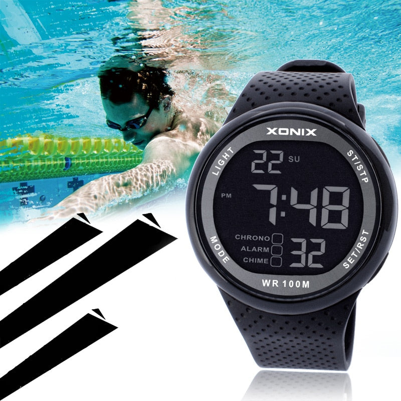 Quente!!! Moda masculina esportes relógios à prova dwaterproof água 100m diversão ao ar livre relógio digital natação mergulho relógio de pulso reloj hombre montre homme