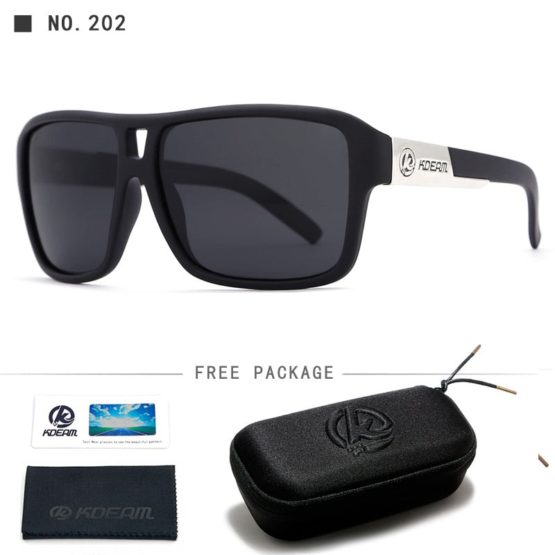 KDEAM Protect Your Eyes Jams Polarized Sunglasses Men Matte Black Sun Glasses Man Surf Sport Sunglass With Package KD520