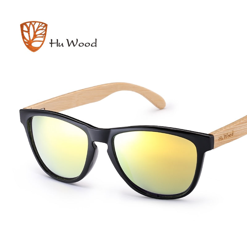 HU WOOD Brand Design Bamboo Sunglasses Sea Gradient Lenses UV400 Driving Shade Mens Sunglasses Eyewear gafas de sol hombr GR8012