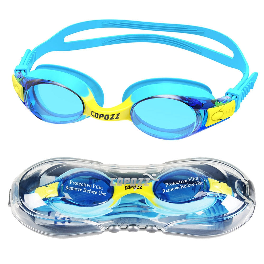 Copozz Waterproof Anti Fog UV Child Professional Colored Lenses Diving Swimming Glasses kids Eyewear Swim Goggles Gafas Nata