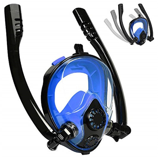 2022 novo tubo de respiração dupla máscara de natação rosto cheio snorkel máscara anti-nevoeiro anti-vazamento adultos crianças máscara de mergulho equipamento de mergulho