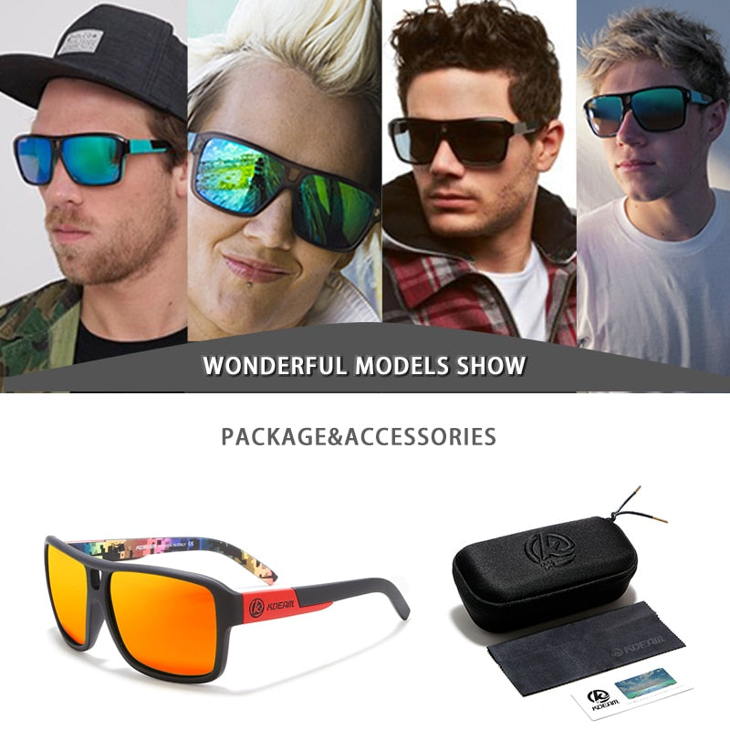 KDEAM Protect Your Eyes Jams Polarized Sunglasses Men Matte Black Sun Glasses Man Surf Sport Sunglass With Package KD520