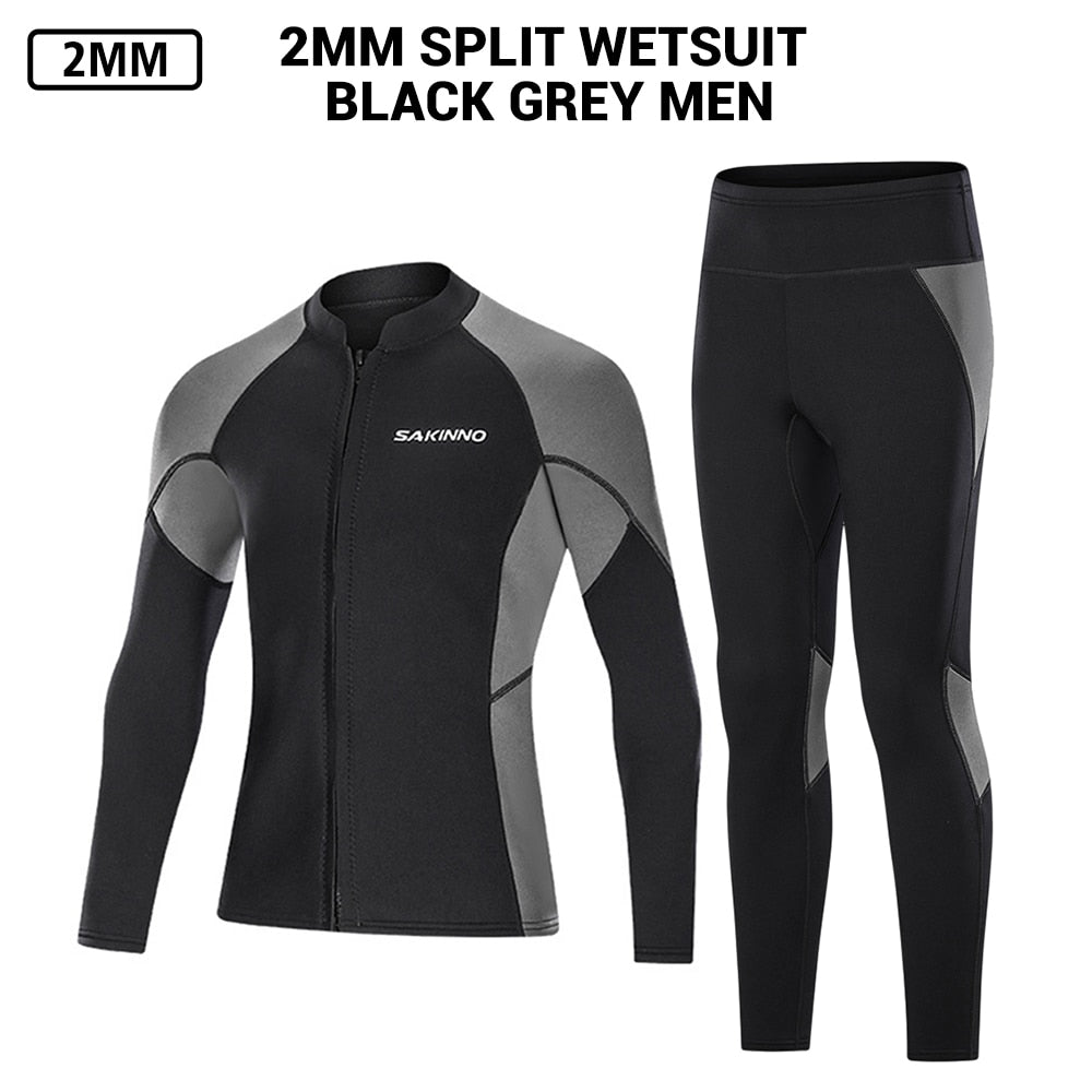 Neoprene wetsuit 2mm jaquetas masculinas caça windsurf calças de pesca subaquática kitesurf mergulho roupas de banho equipamentos de surf