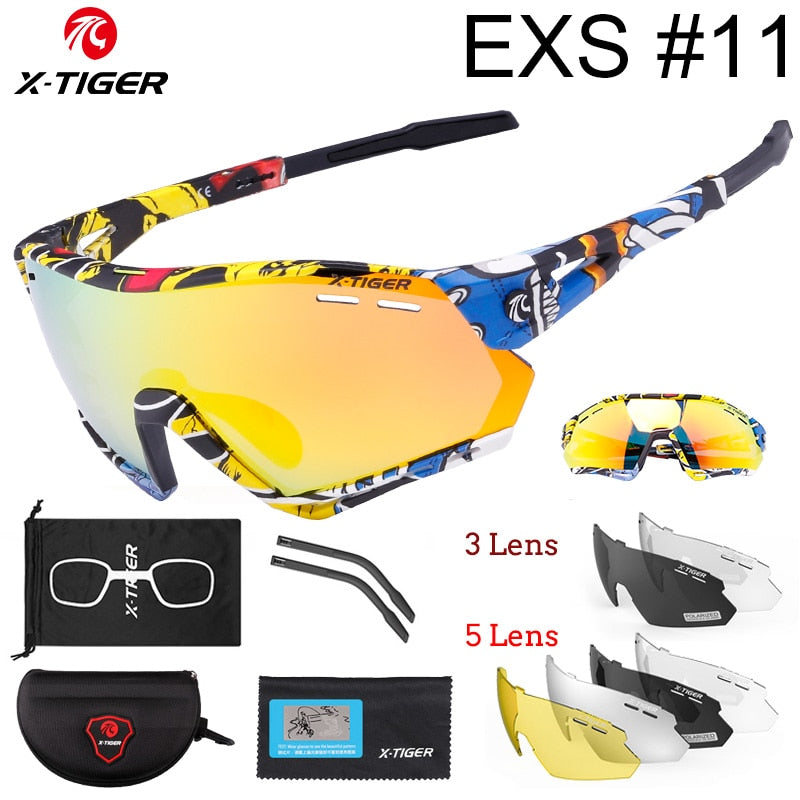 X-Tiger Cycling Glasses Polarized Photochromic Cycling Sunglasses Mountain Bicycle Glasses MTB Protection Cycling Goggle Eyewear