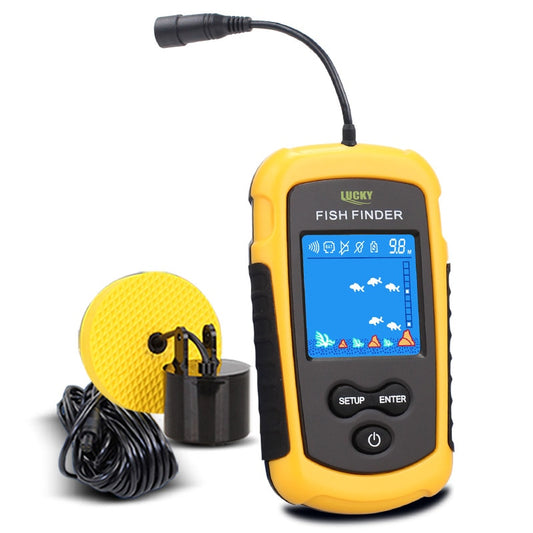 Lucky FF1108-1 alarme 100m portátil sonar inventores de peixes isca de pesca ecobatímetro localizador de pesca alarme transdutor lago mar pesca
