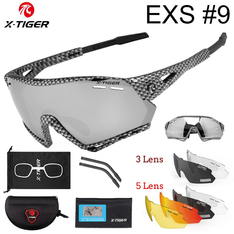 X-Tiger Fahrradbrille Polarisierte Photochrome Fahrradbrille Mountainbike-Brille MTB-Schutz Fahrradbrille