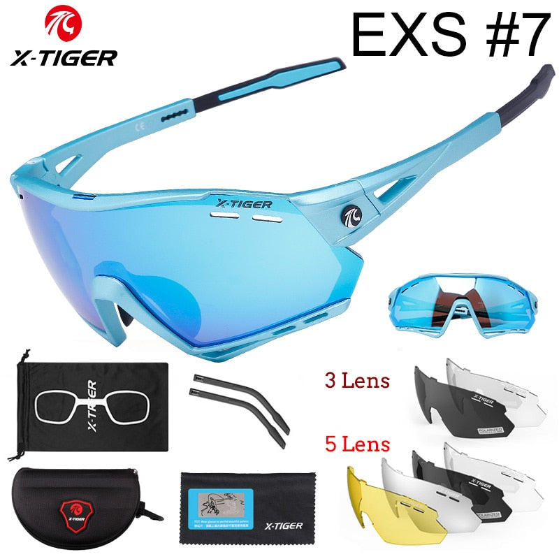 X-Tiger Cycling Glasses Polarized Photochromic Cycling Sunglasses Mountain Bicycle Glasses MTB Protection Cycling Goggle Eyewear