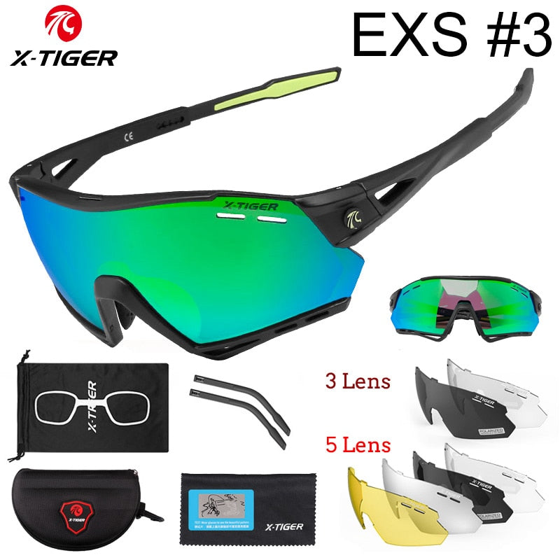 X-Tiger Fahrradbrille Polarisierte Photochrome Fahrradbrille Mountainbike-Brille MTB-Schutz Fahrradbrille