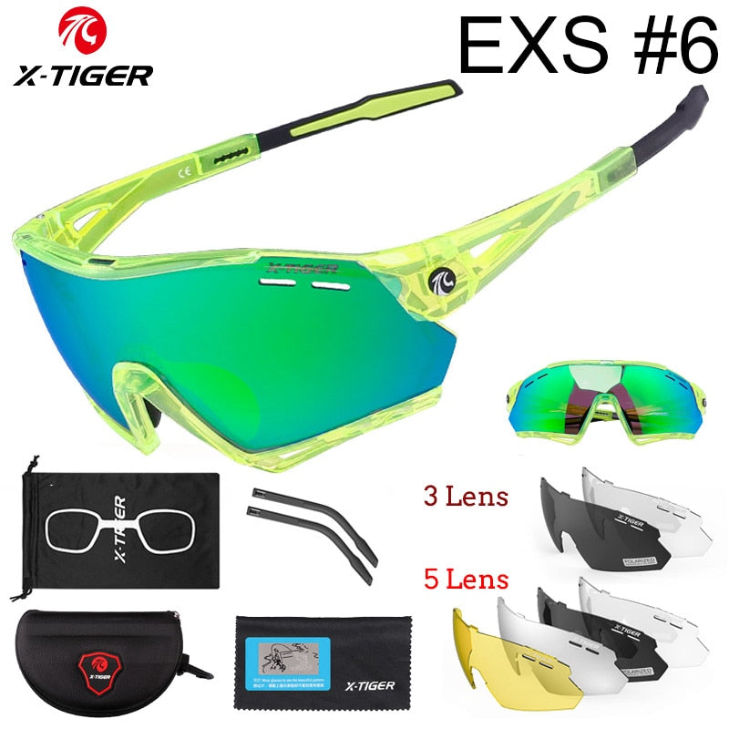 X-Tiger Cycling Glasses Polarized Photochromic Cycling Sunglasses Mountain Bicycle Glasses MTB Protection Cycling Goggle Eyewear