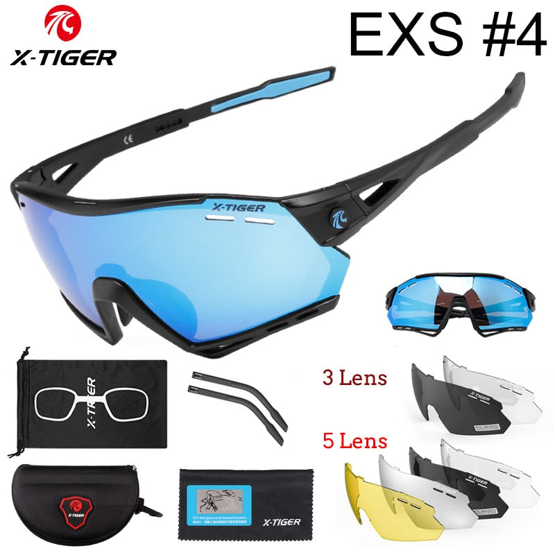 X-Tiger Cycling Glasses Polarized Photochromic Cycling Sunglasses Mountain Bicycle Glasses MTB Protection Cycling Goggle Eyewear