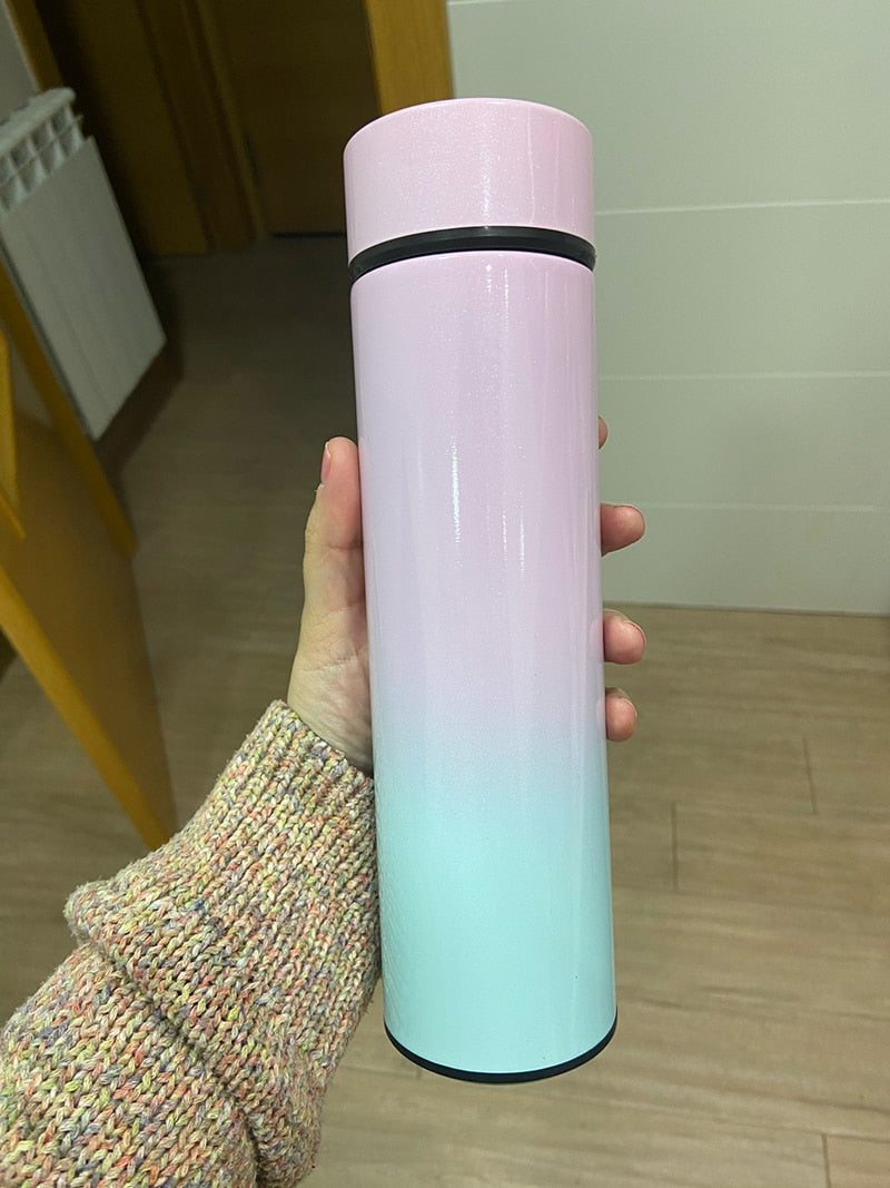 smart digital water bottle keeps cold and heat thermal bottle Stainless Steel Thermos for baby children kids terms