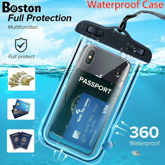 Sacos de natação à prova dwaterproof água caso do telefone saco à prova de água bolsa do telefone móvel capa pv para iphone 12 pro xs max xr x 8 7 galaxy s10