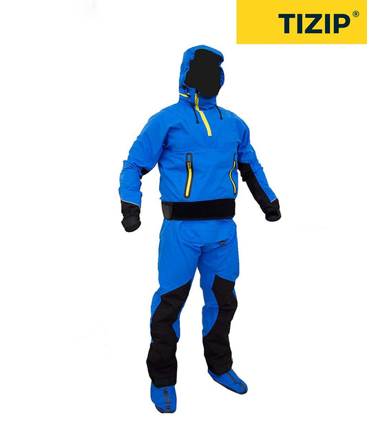 3-Layer Breathable Waterproof Poly Drysuit with Hood for SUP,Kayaking,Rafting In Cold Water Dry Suit for Men