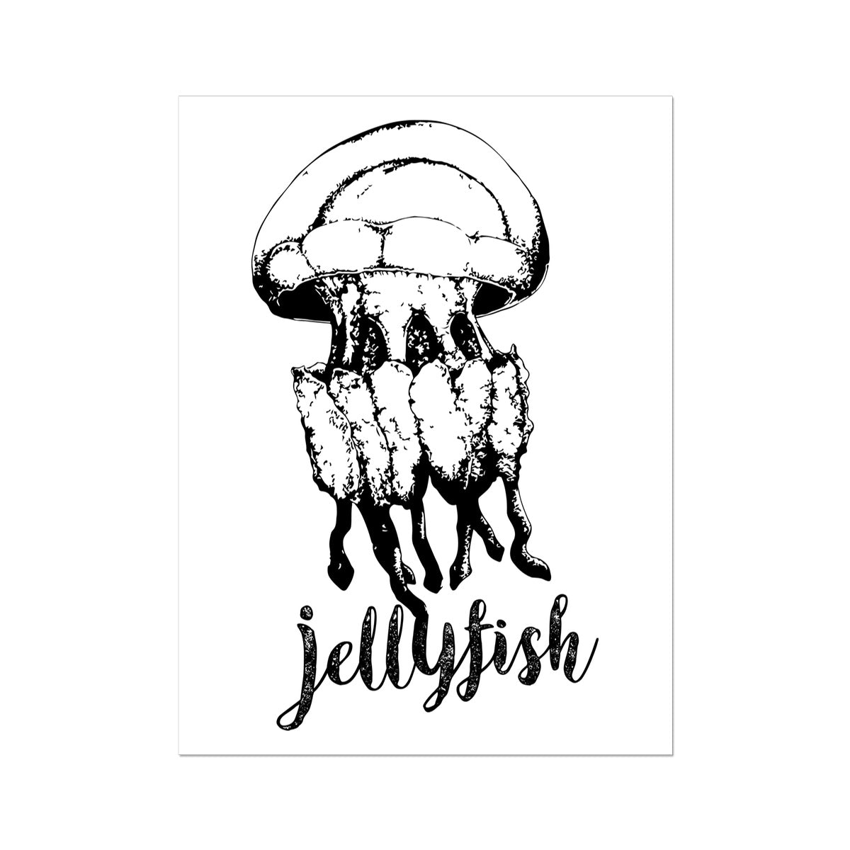 AQUA B&W - 02 - Jellyfish - Wall Art Poster