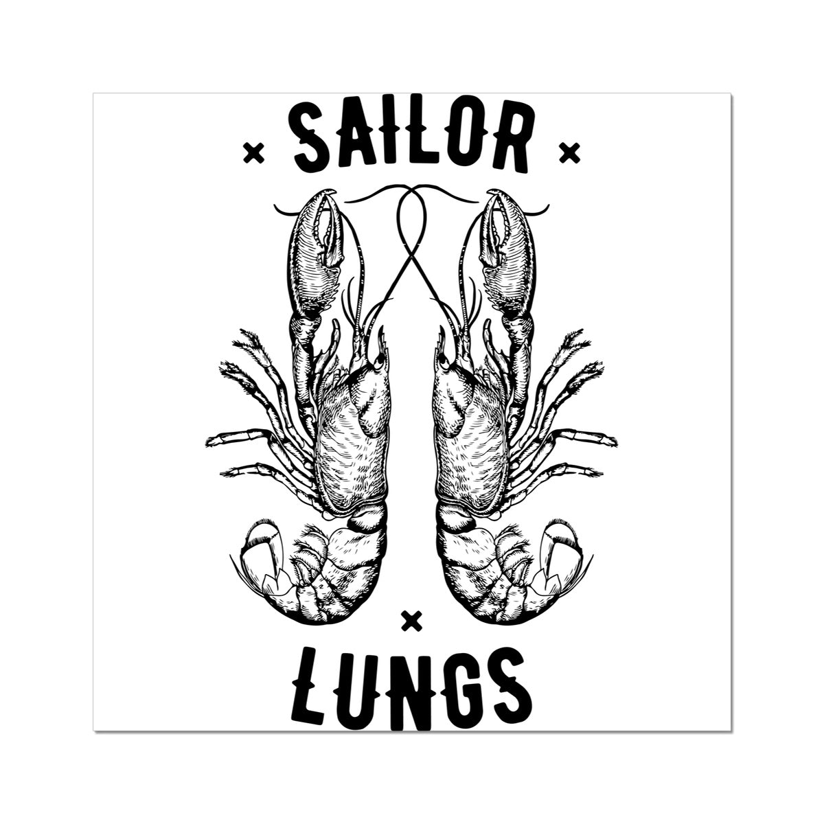 AQUA B&W - 06 - Sailing Lungs - Wall Art Poster