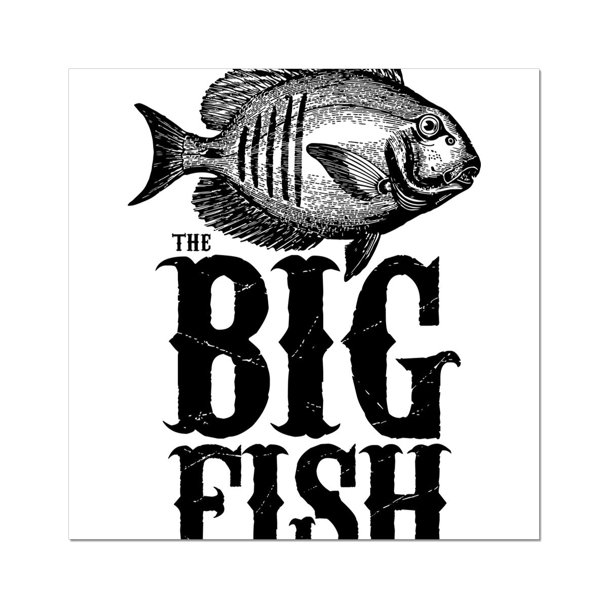 AQUA B&W - 01 -Big Fish - Rolled Canvas