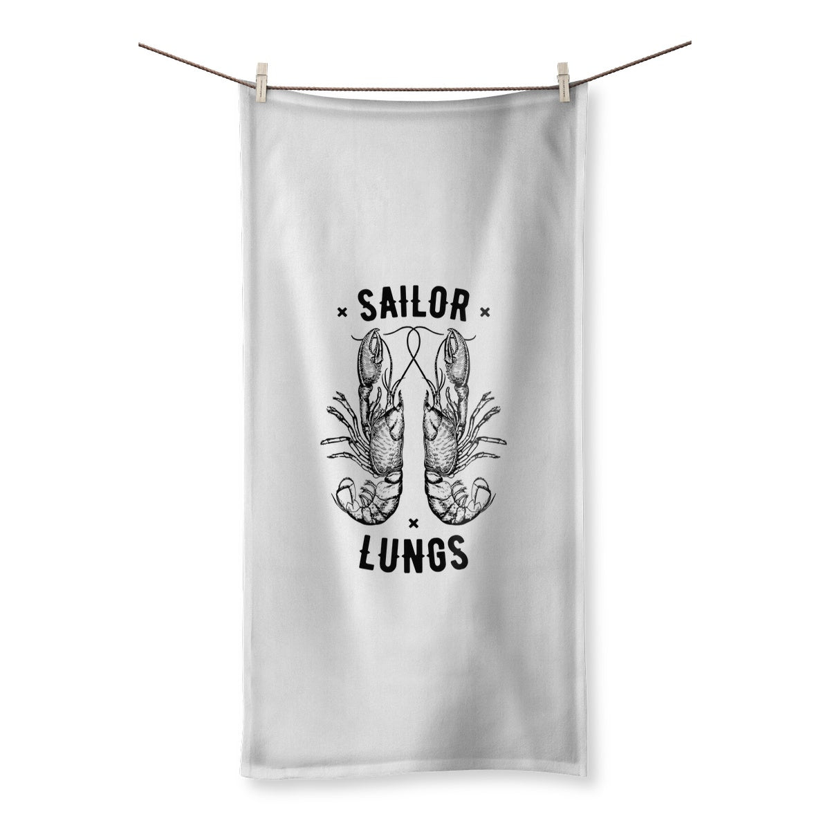 AQUA B&W - 06 - Sailing Lungs - Beach Towel