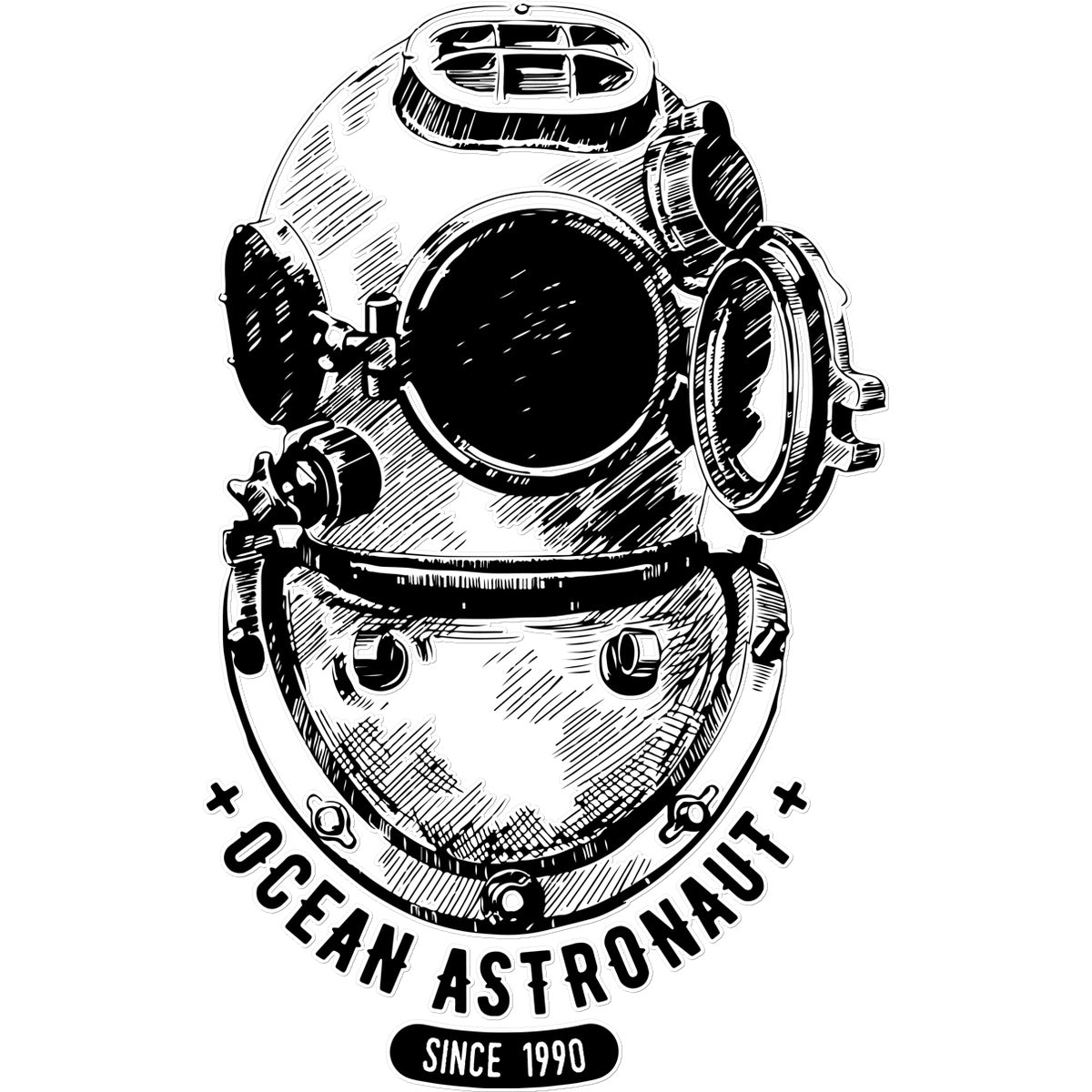 AQUA B&W - 05 - Ocean astronaut - Temporary Tattoo