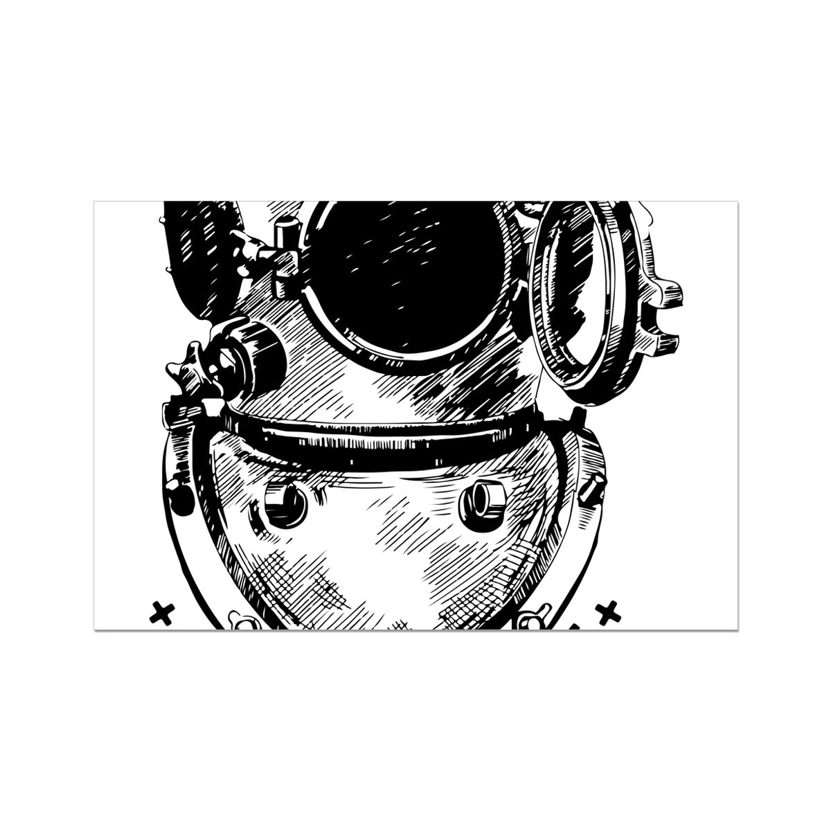 AQUA B&W - 05 - Ocean astronaut - Rolled Eco Canvas