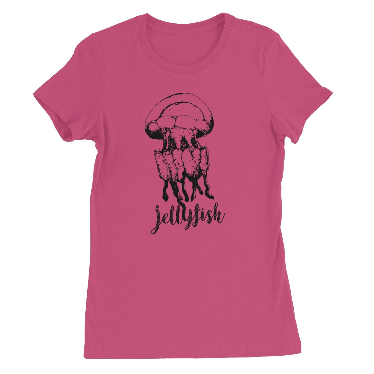 AQUA B&W - 02 - Jellyfish - Women's Fine Jersey T-Shirt