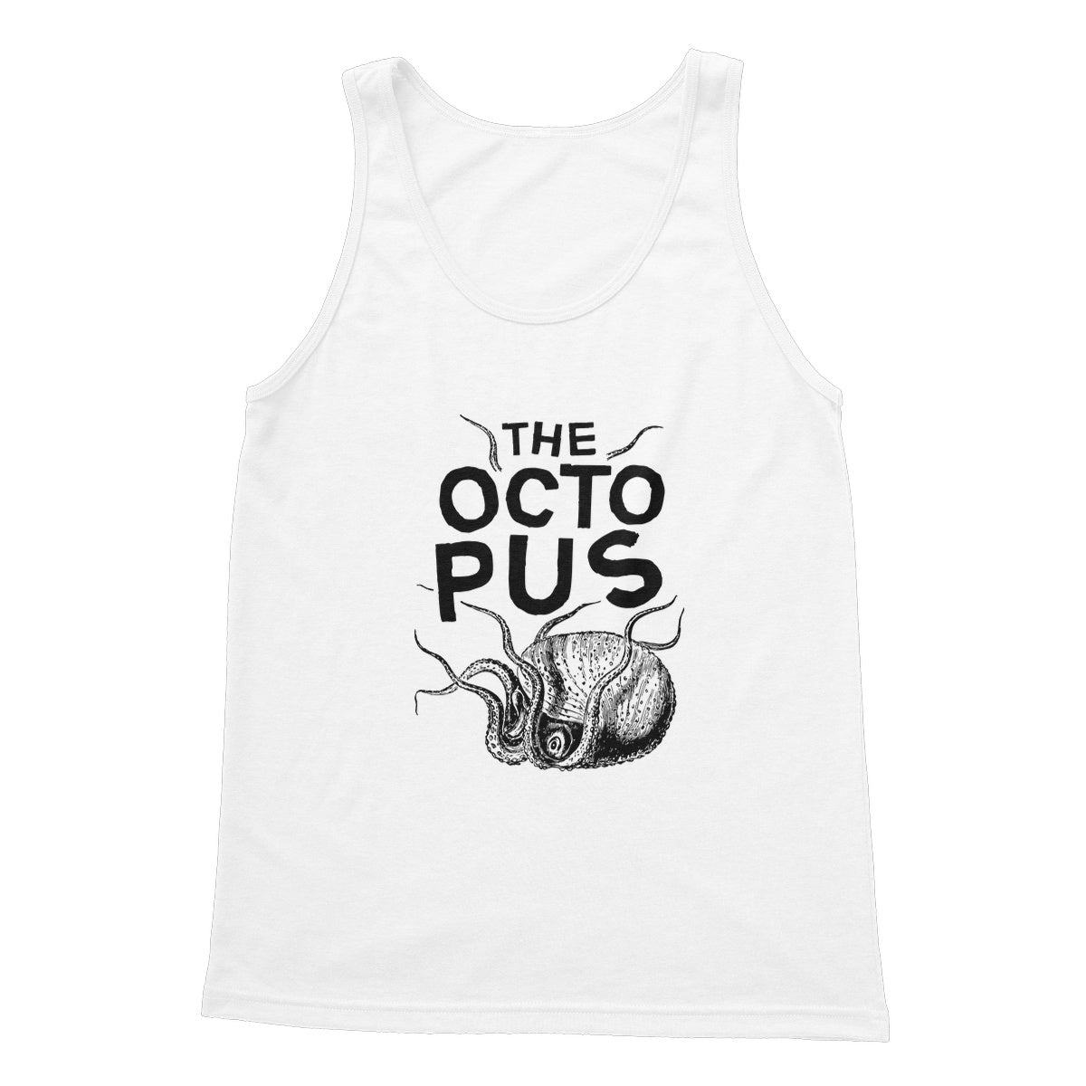 AQUA B&W - 03 - Octopus - Softstyle Tank Top