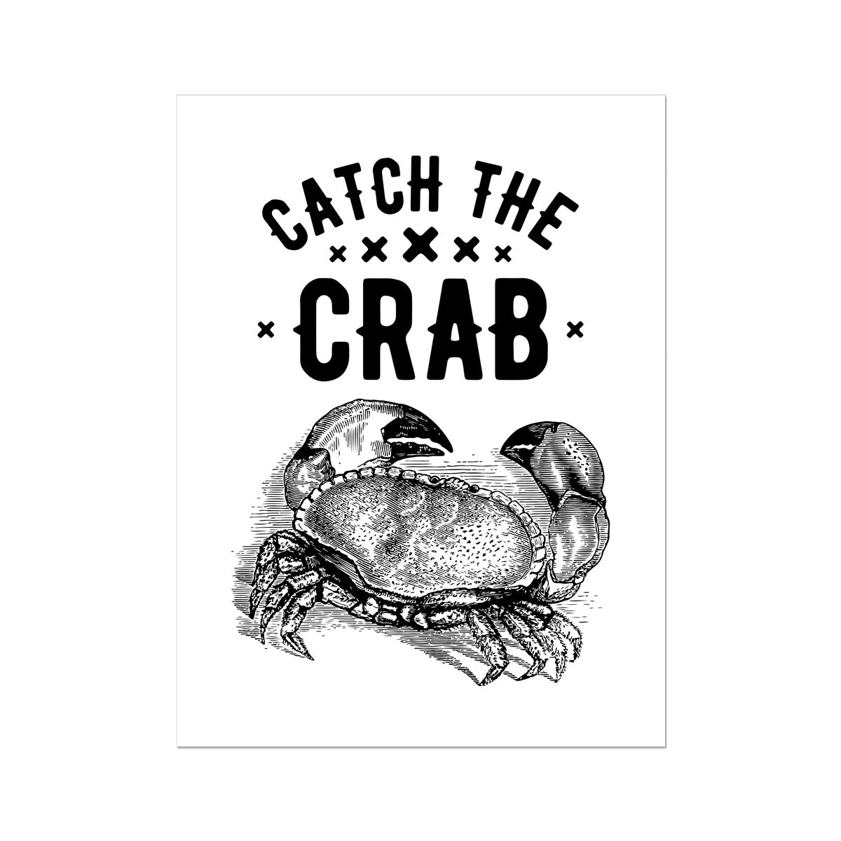 AQUA B&amp;W – 07 – Catch the Crab – Wall Art Poster